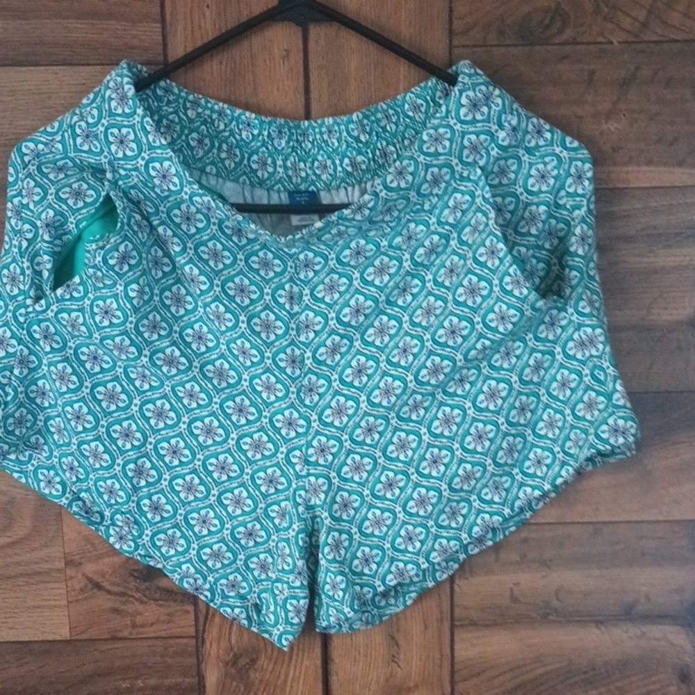 Teal Patterned Shorts